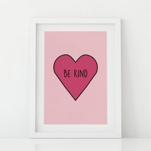 Be Kind heart nursery print