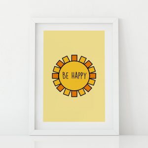 Be Happy sunshine kids room art