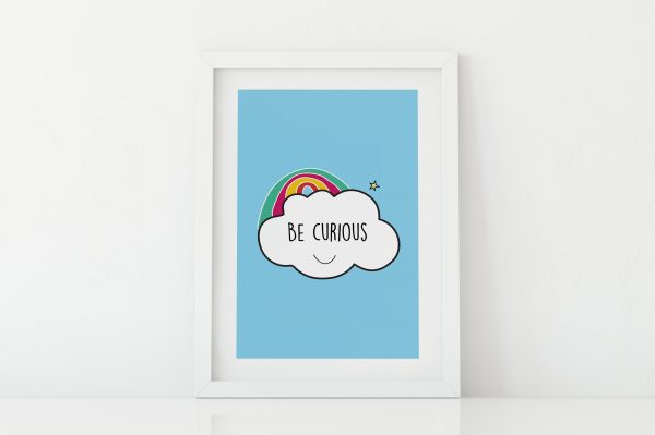Rainbow and cloud nursery print
