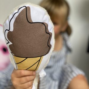 Chocolate ice cream pillow