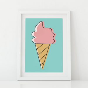Pink ice cream nursery print