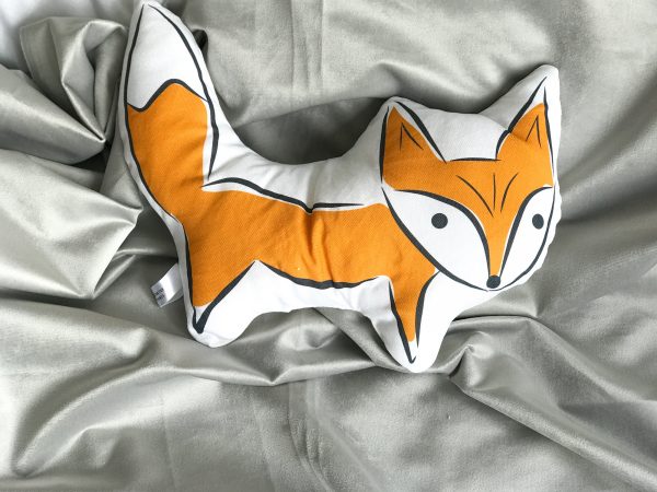 Woodland fox shaped cushion